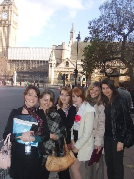 Elizabeth Whatley with Lancaster Students at Westminster