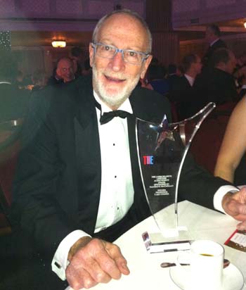 Professor Cooper with his award for Lifetime Achievement