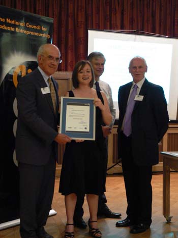 Charlotte Stuart receiving her award