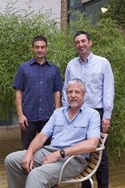 Dr Andy Sweetman, Lancaster University research fellow, Professor Kevin Jones, Director of the Centre for Sustainable Chemical Management, (seated) Professor Peter Matthiessen, CEH, Lancaster