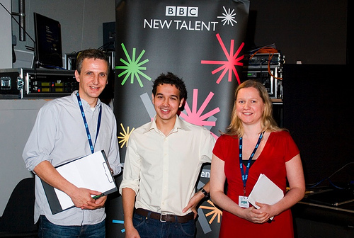 from left: BBC Exec Producer Nick Mirsky , Danny Dewsbury and BBC Commissioning Editor Kate Beetham at the Sheffield Documentary Festival