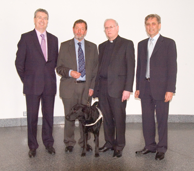 Vice-Chancellor Professor Paul Wellsings, David Blunkett MP, Revd Canon Dr Alan Billings, Professor Paul Heelas