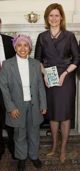 Esti Mardiani-Euers with Sarah Brown at 10 Downing St