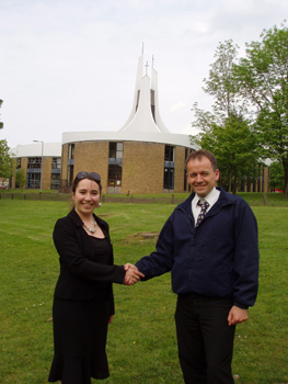 Jonathan Mills, Lancaster University Environment & Sustainability Manager with Charlotte Bonner, Carbon Management Consultant from the Carbon Trust