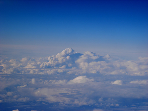 Photograph of the Eyjafjallajökull eruption taken by Laura Hobbs from the last plane able to fly out of the area