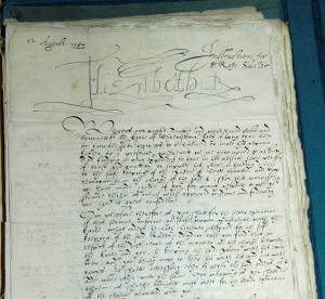 Manuscript referring to Mary Queen of Scots, signed by Queen Elizabeth I