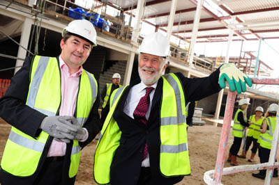 Left is Mark Swindlehurst, Lancaster University’s director of facilities and right is Sir Christian Bonington, the University’s Chancellor.