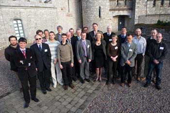 Professor Tony Krier (2nd row with tie and glasses to left of centre) with the photonics research consortium leaders at Blackrock Castle Observatory in Cork for the launch of PROPHET