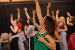 Nagty students in Dance workshop at Lancaster.