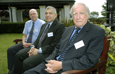 L-R Keynote Speaker Graham Worsley-Technology Strategy Board, Prof. Bahram Honary- Faculty of Science & Technology Director for Enterprise & Industry Relations with Keynote Speaker Harry Thomason from