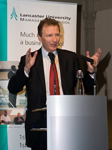 Sir Gus O'Donnell speaking at Lancaster University Management School's annual Professor Sir Roland Smith CEO Lecture.