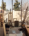 Studio, Turlock by Ian Kennelly, oil on canvas - Californian artist exhibiting in 'Eight Hours Difference'