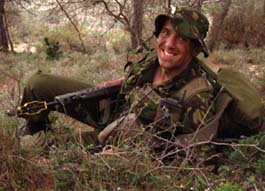 Andrew Nicklin on an army training exercise in Cyprus