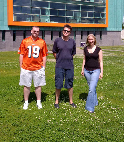 Dr Paul Coulton (center) with PhD students Mark Lochrie and Kate Lund