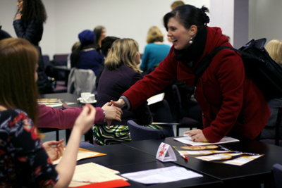 Networking at Lancaster University Enterprise in Heels event