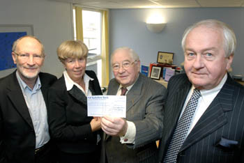 L-R: Professor Cary Cooper, Professor Sue Cox with Tony Vernon Foundation Trustees Lord Wade of Chorlton and Bob Corfield.