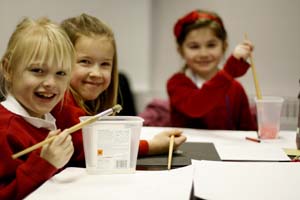 Trumacar pupils prepare their costumes for Peter and the Wolf