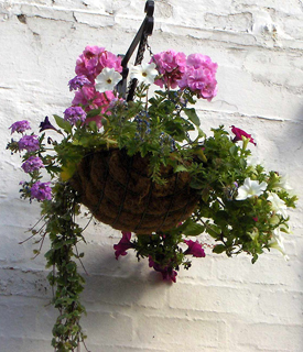 Flower basket made from recycled mattresses
