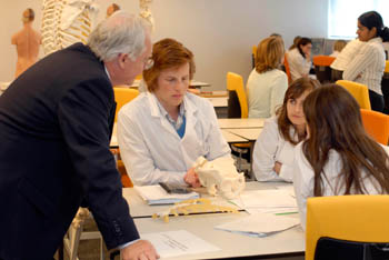 Prof Ockleford with the new medical students