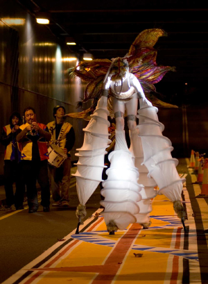 Street performers at the launch