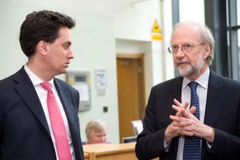 Ed Miliband with Professor Graham Harris at LEC