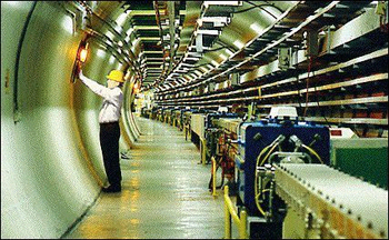 A particle accelerator at CERN in Geneva where the ATLAS experiment is based