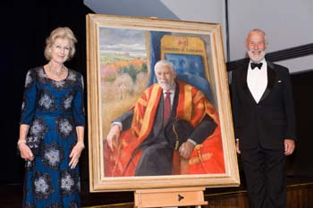 HRH Princess Alexandra and Sir Christian Bonington with the painting