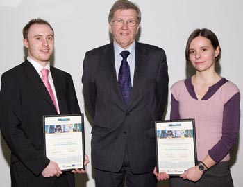 from left:Rob Jones, Director of the KBC at InfoLab21 Steve Riches and Vanessa Gomez