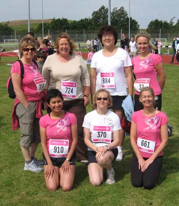 back row from left: Cathy Thomson, Prof Anne Garden, Dr Rosetta Lok, Becky MacManus. Front from left: Dr Ivonne Solis-Trapala, Dr Karen Grant and Julie Pearcy.