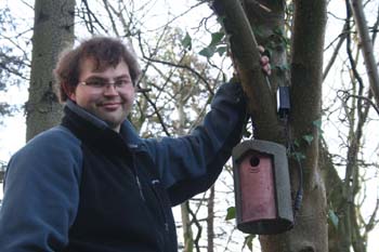 Richard Du Feu who helped install the webcam inside the birdbox on campus