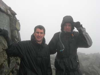John Statter and Ian Mercer at the top of Scafell Pike