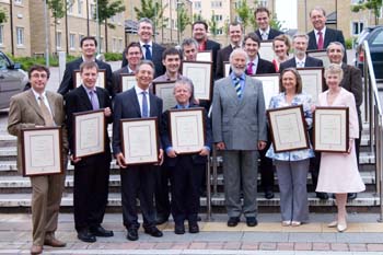 Staff received their prizes for excellent work from the Chancellor, Sir Christian Bonington