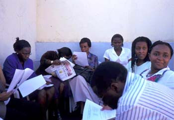 A meeting of Ugandan women's writing group Femrite